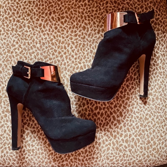 Suede Ankle Booties - Picture 1 of 3